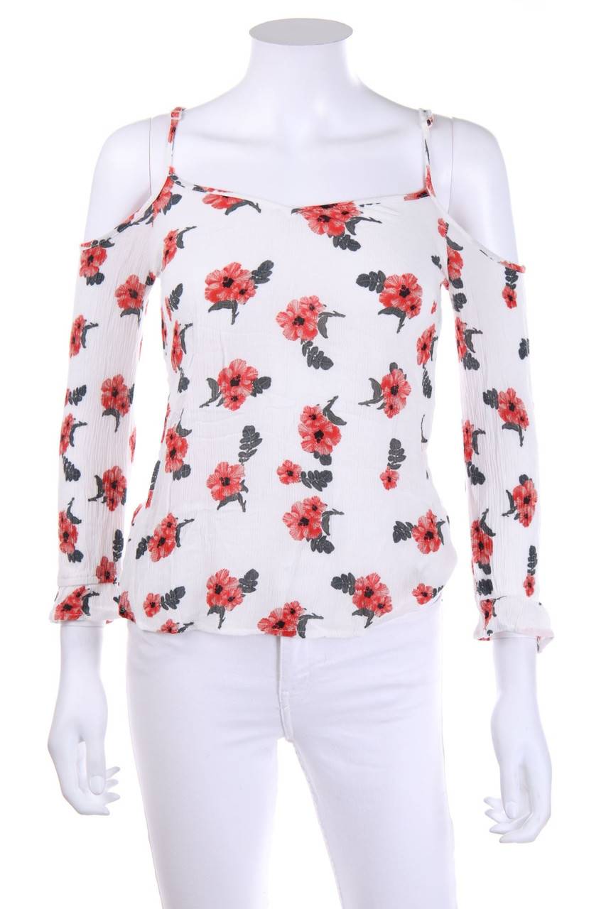 Carou RAINBOW Cold-Shoulder-Bluse mit floralem Muster