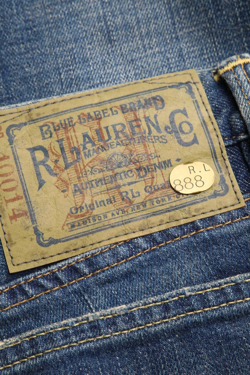 Carou RALPH LAUREN Used Look Bootcut-Jeans Mit Logo-Patch