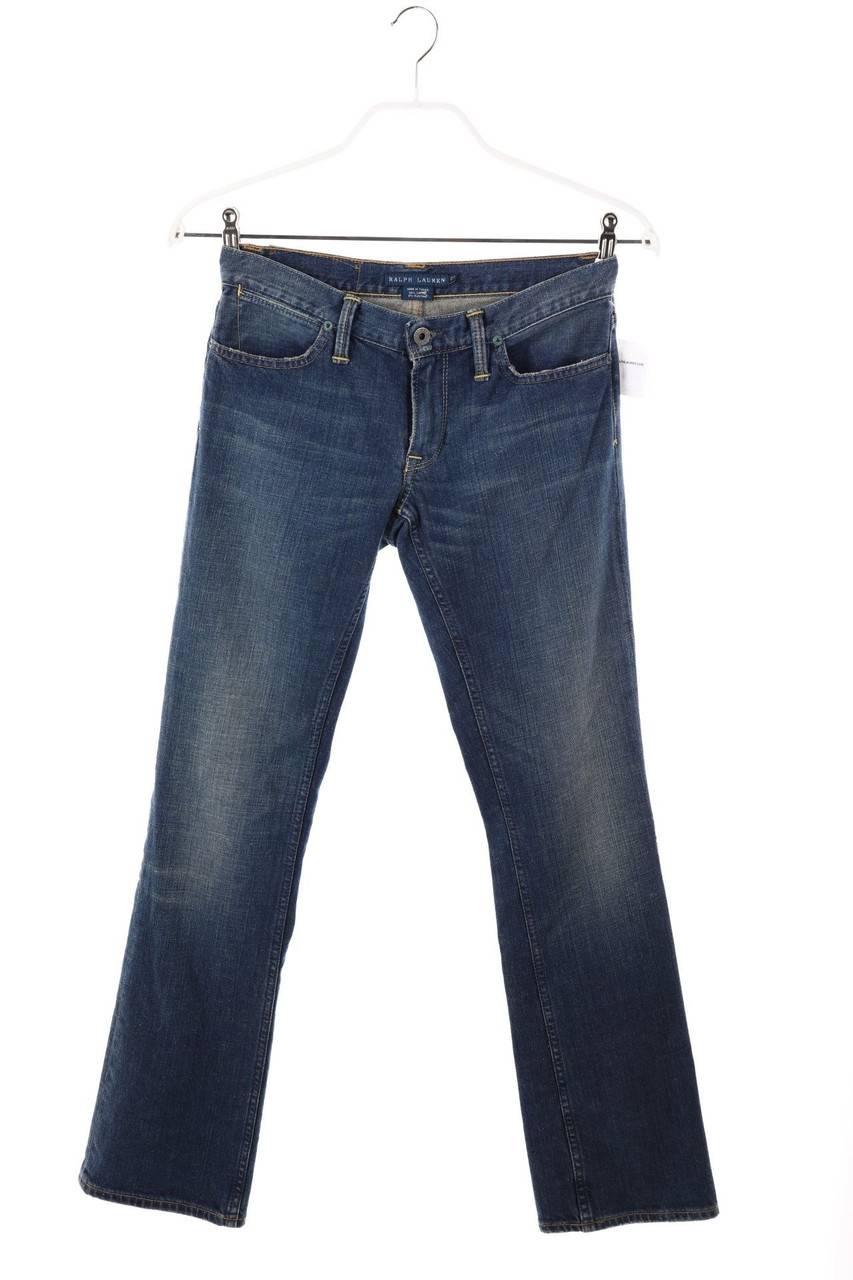 Carou RALPH LAUREN Used Look Bootcut-Jeans mit Logo-Patch