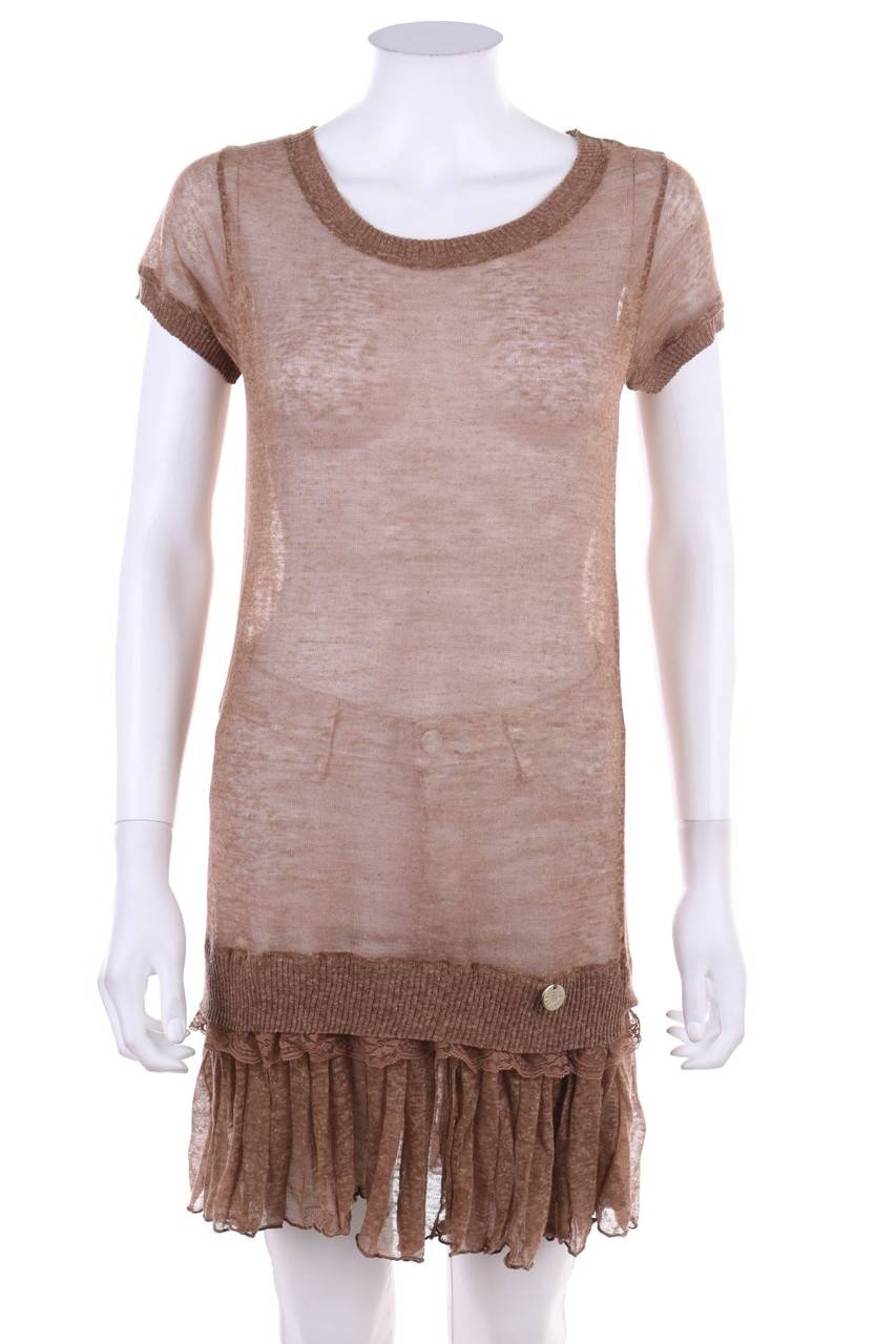 Carou REBEL QUEEN by LIU JO Strickkleid aus Leinen-Mix im Layer Look