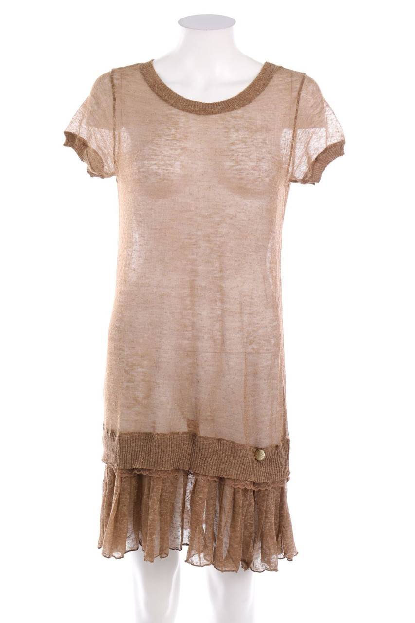 Carou REBEL QUEEN by LIU JO Strickkleid aus Leinen-Mix mit Spitze