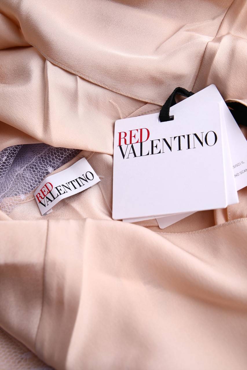 Carou RED VALENTINO Mesh-Bluse Im Layer Look Mit Schleife