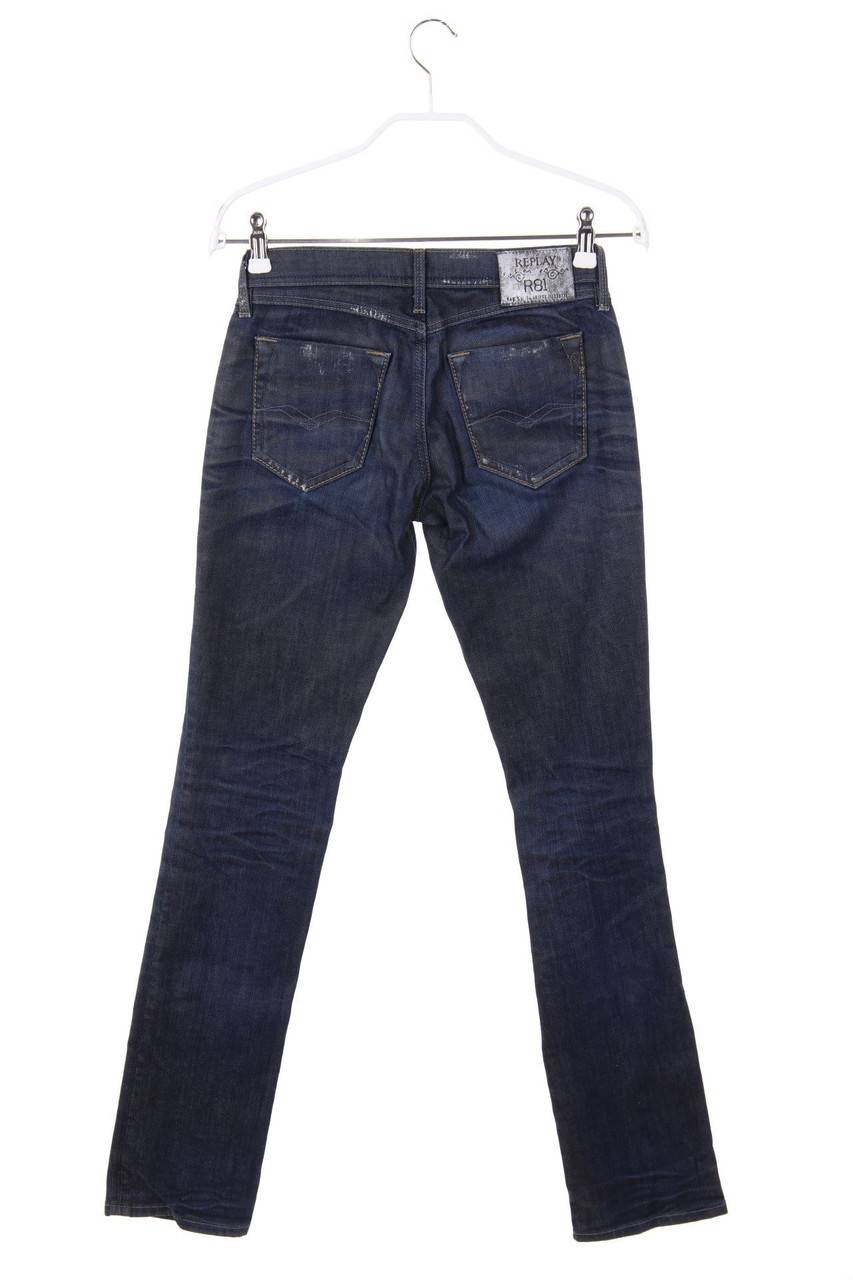 Carou Replay Blue Jeans Used Look Skinny-Jeans Mit Logo-Plakette