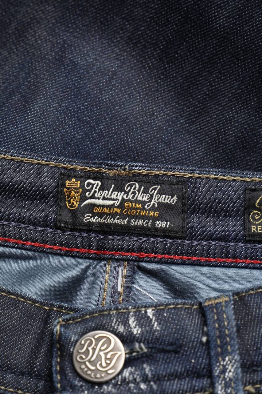 Carou Replay Blue Jeans Used Look Skinny-Jeans Mit Logo-Plakette