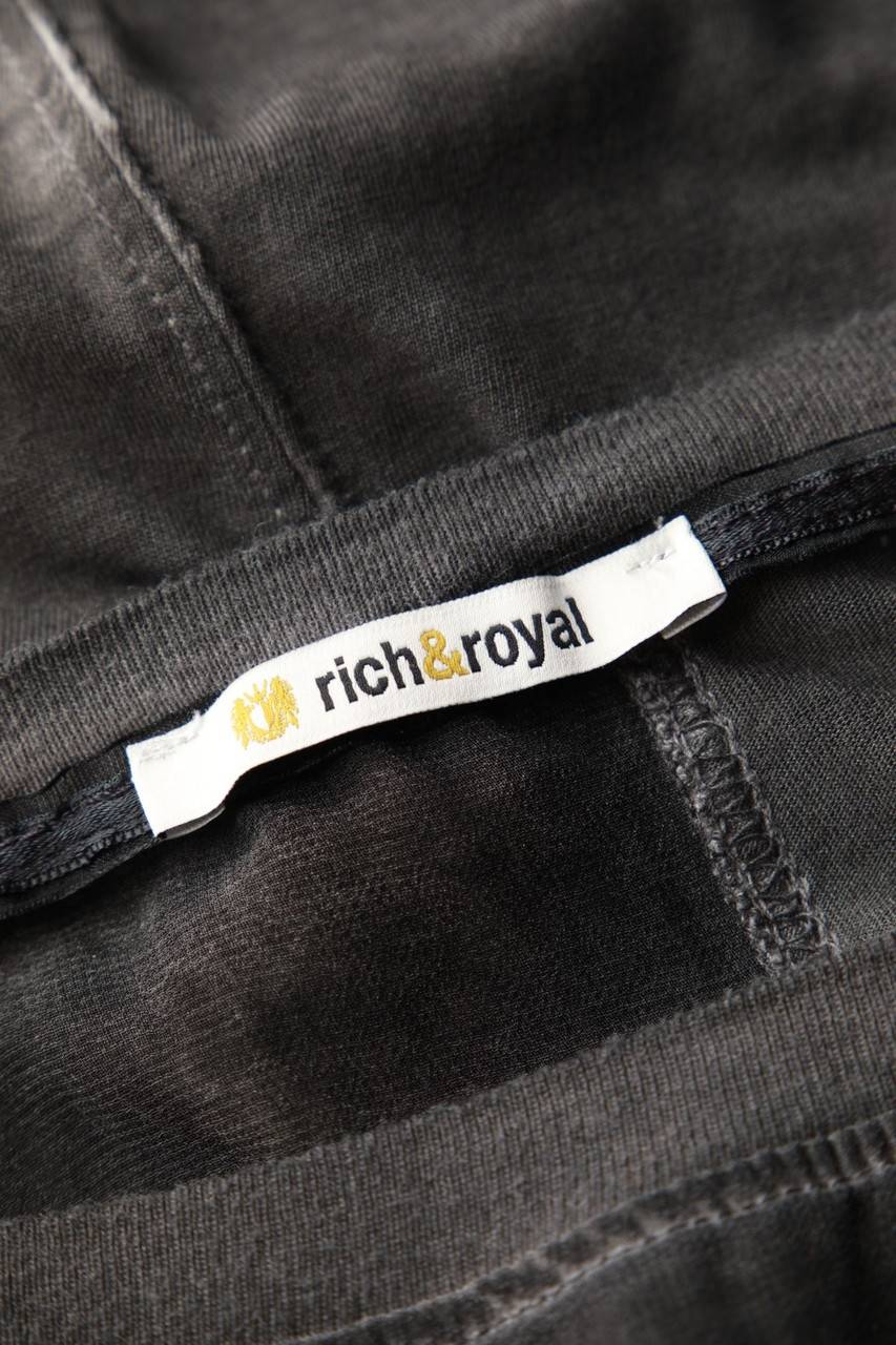 Carou Rich & Royal Garment Dyed-Longsleeve-Shirt Mit Chiffon