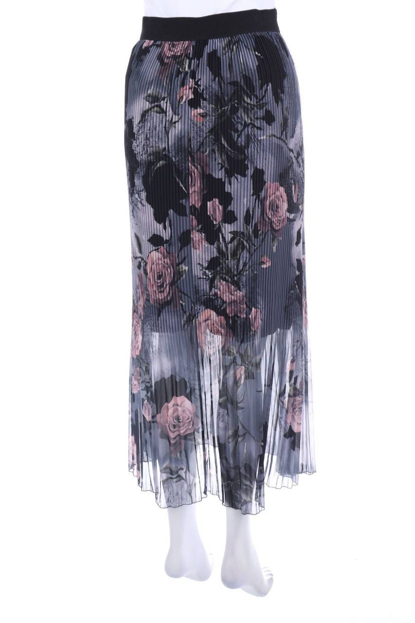 Carou RINASCIMENTO Midi-Plissé-Rock Mit Blumen-Print