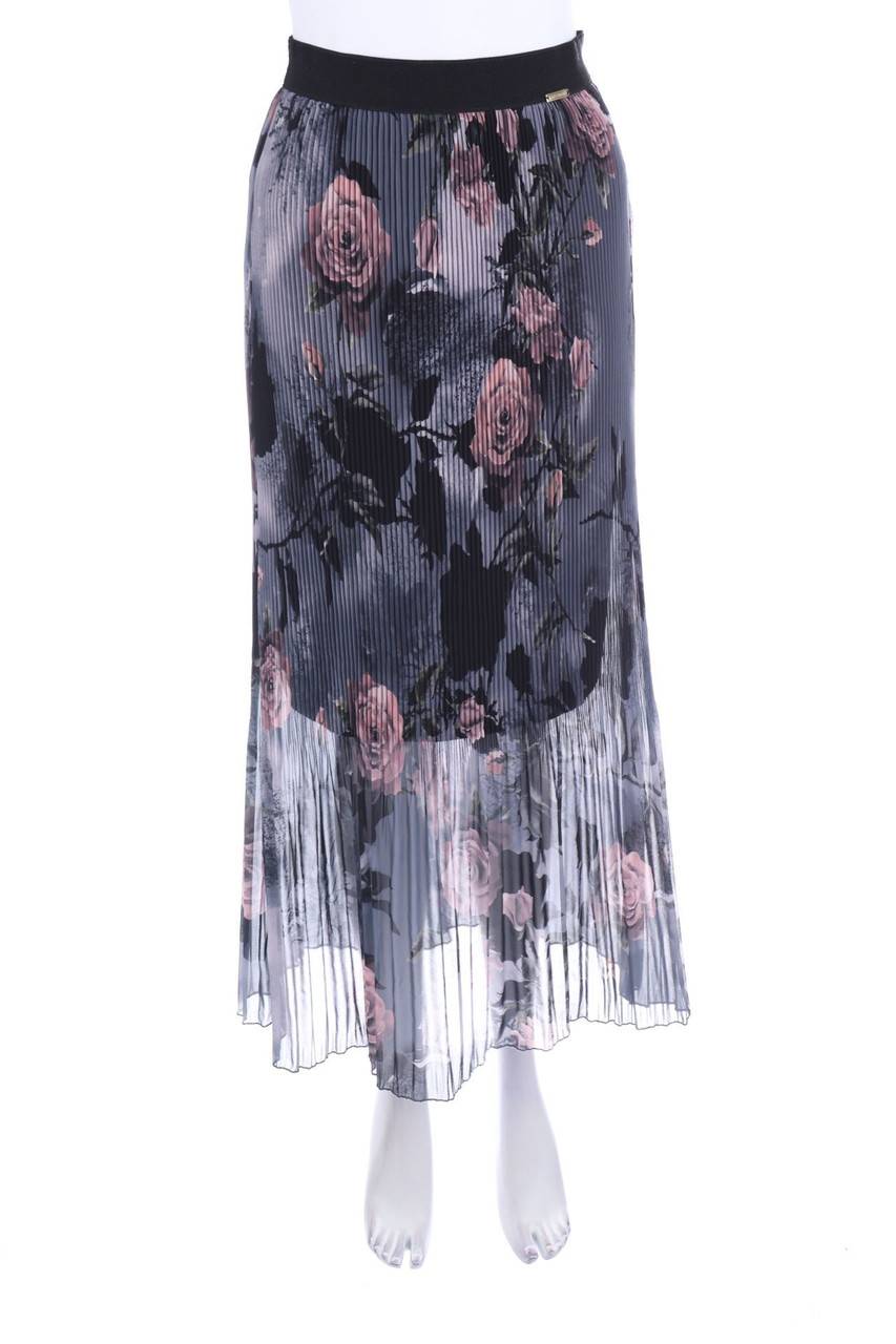 Carou RINASCIMENTO Midi-Plissé-Rock mit Blumen-Print