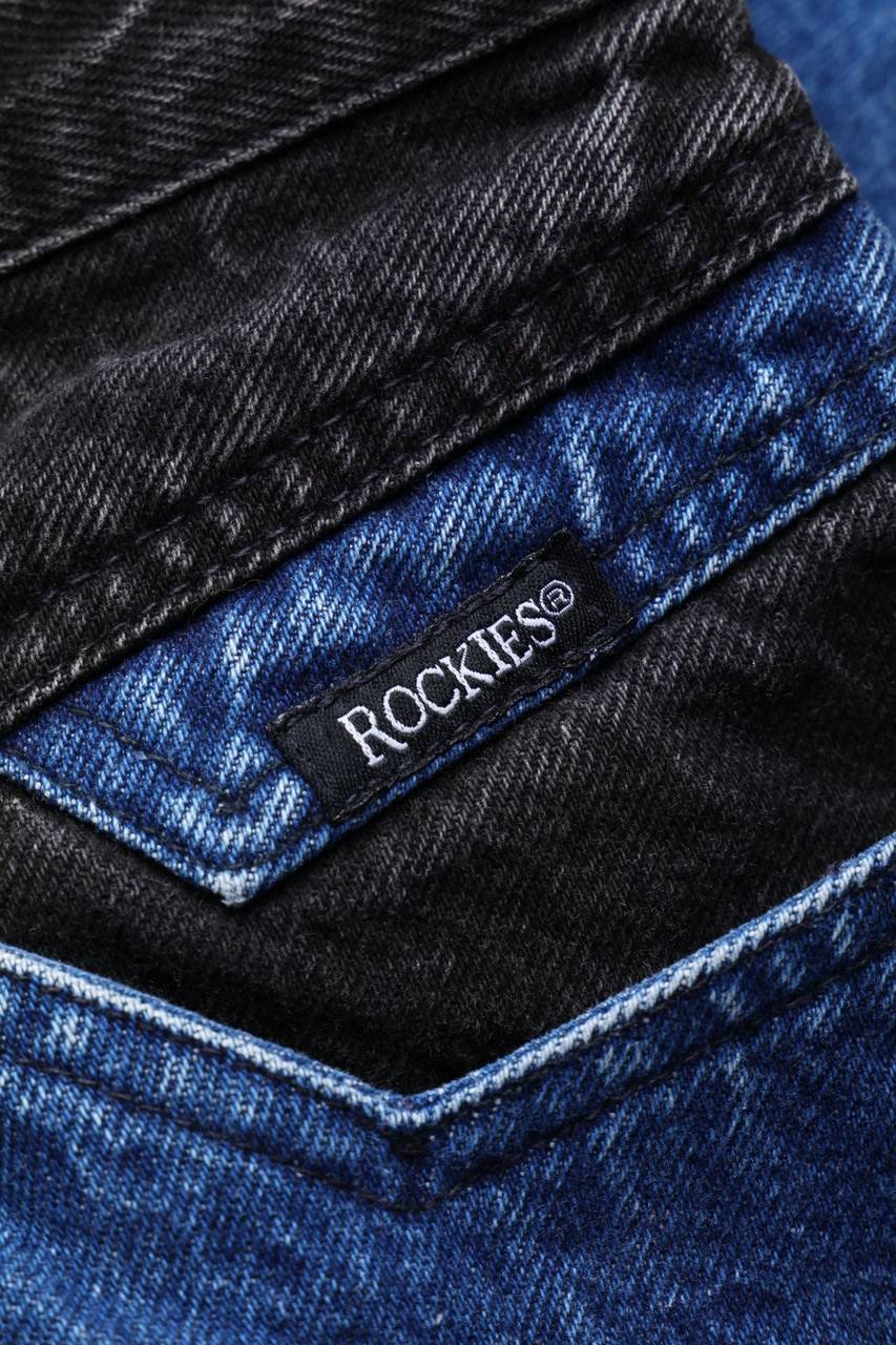 Carou ROCKIES Raw Denim Straight Cut Jeans Mit Logo-Patch