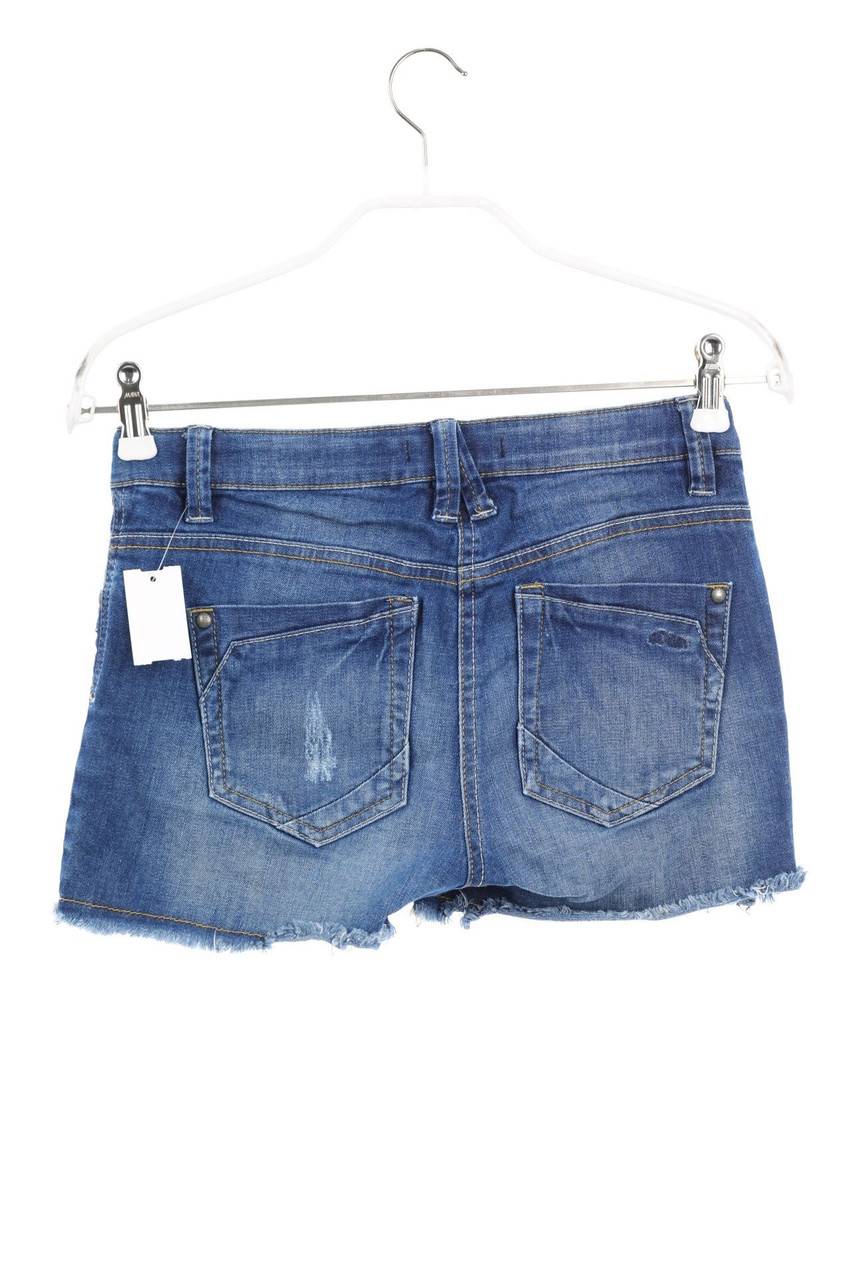 Carou S.Oliver Distressed Jeans-Shorts Mit Applikationen