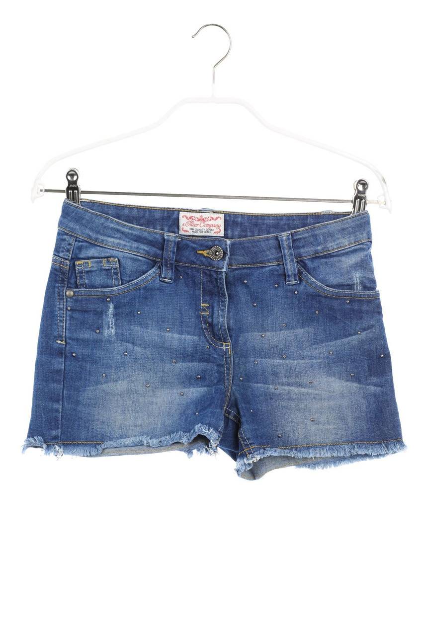 Carou s.Oliver distressed Jeans-Shorts mit Applikationen