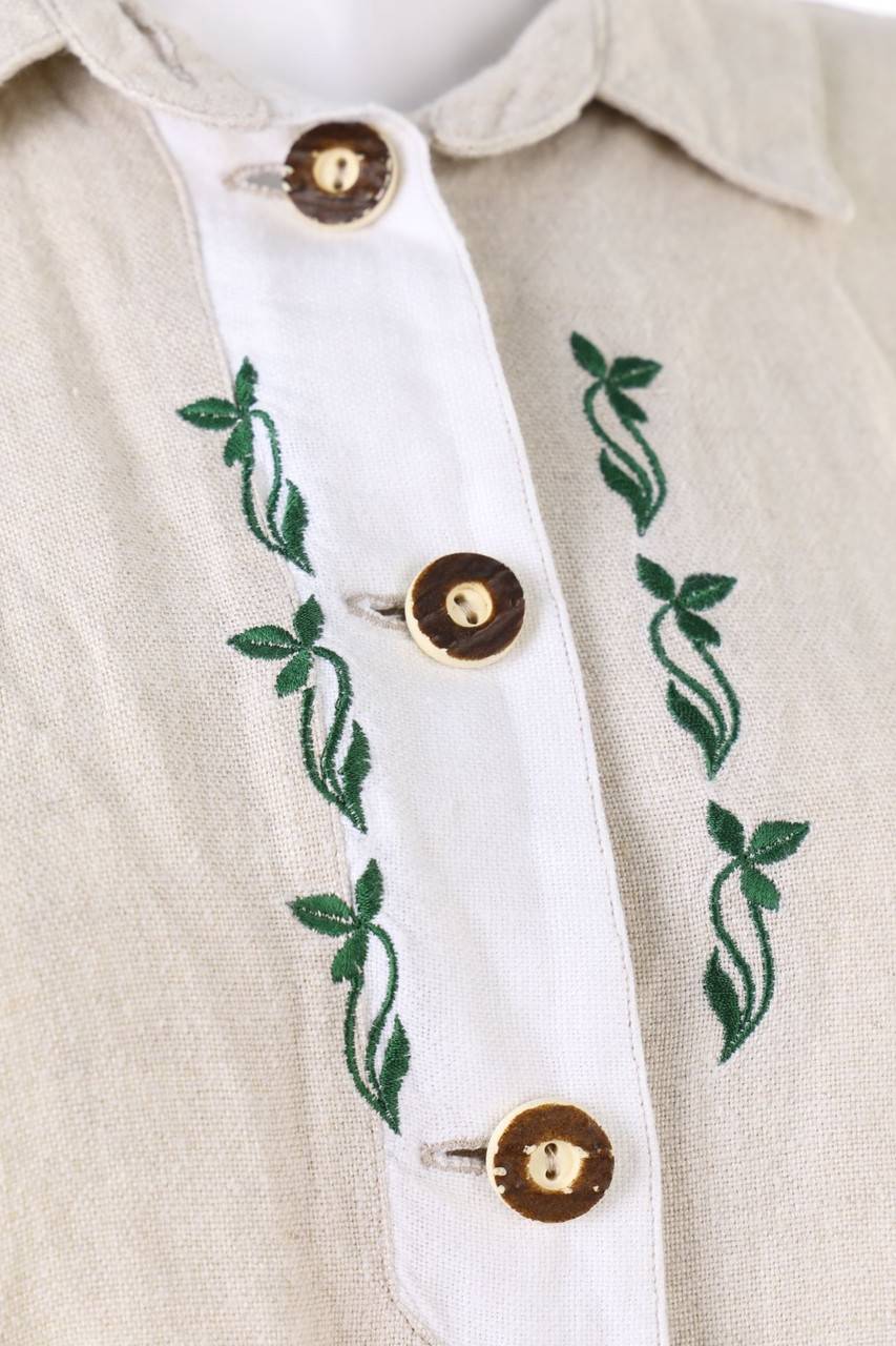 Carou SALZBURGER DIRNDL-LOOK Trachten-Bluse Aus Leinen-Mix