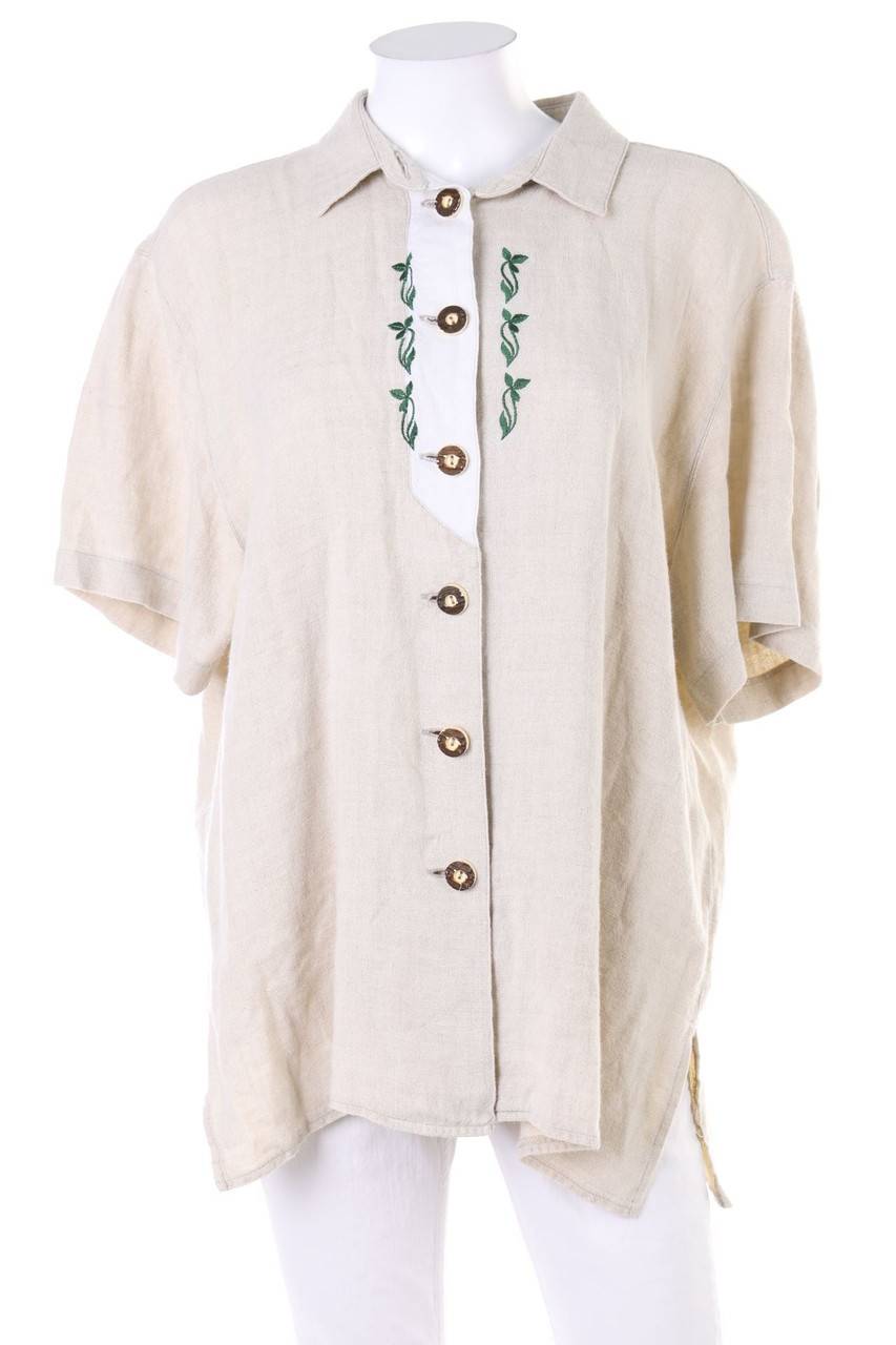 Carou SALZBURGER DIRNDL-LOOK Trachten-Bluse aus Leinen-Mix
