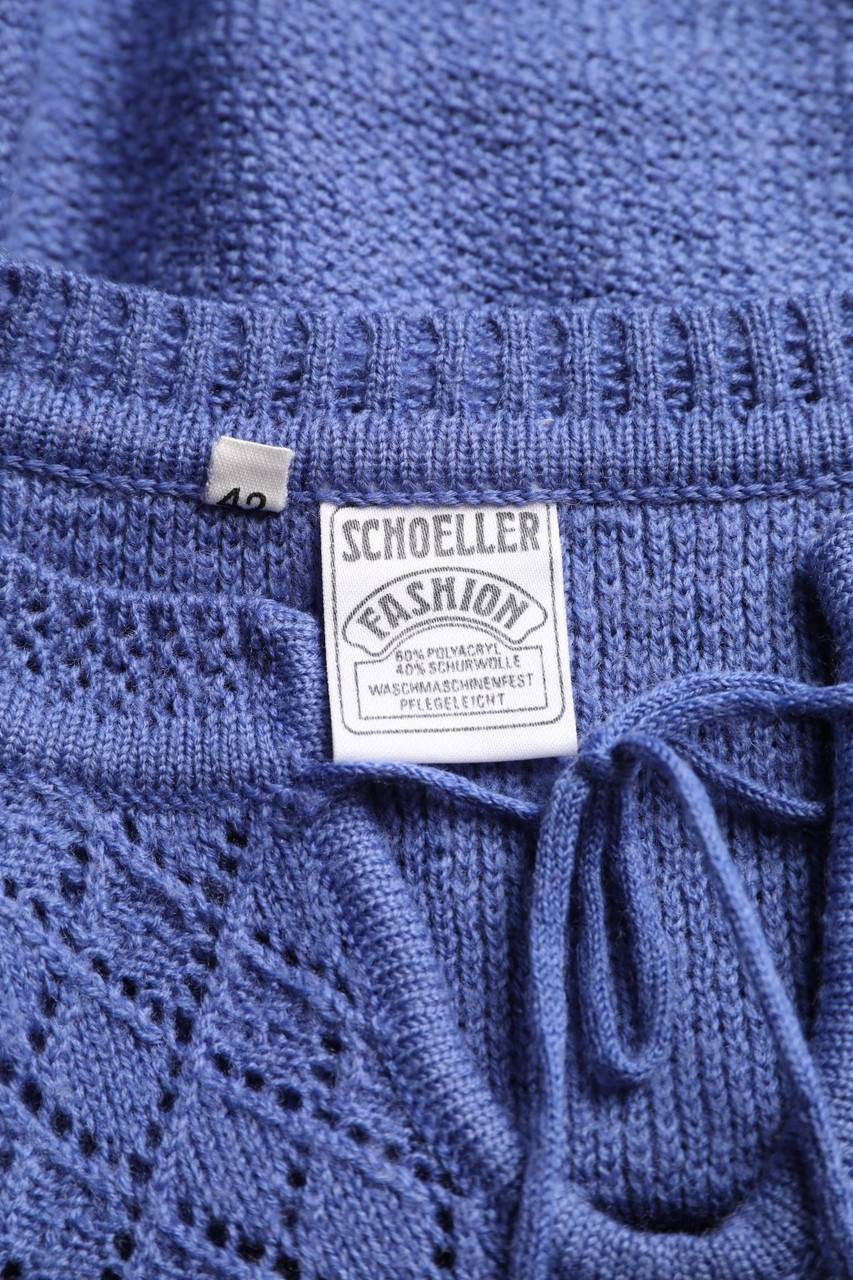 Carou Schoeller Vintage-Pullover Mit Lochstrick-Details Mit Schleife