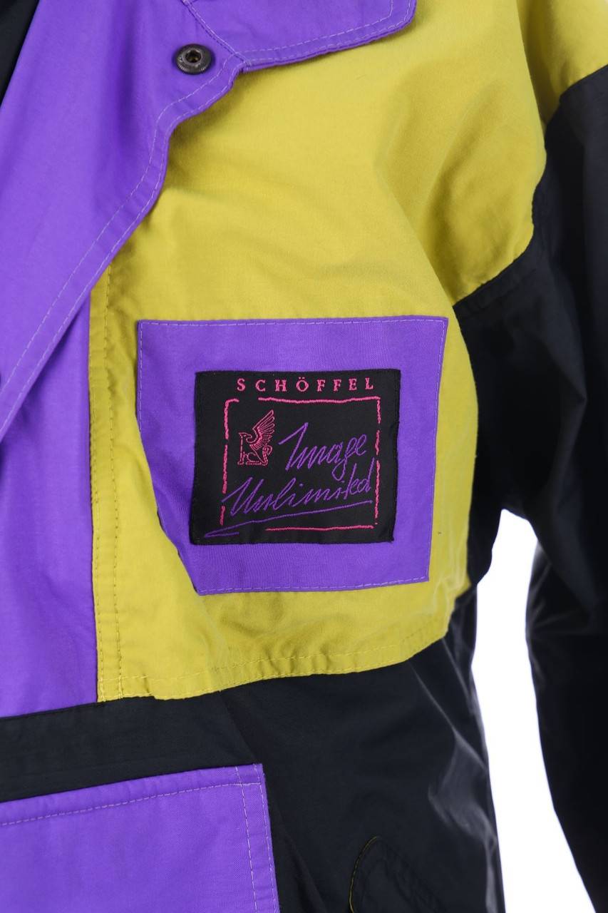Carou Schöffel Vintage-Windbreaker-Jacke Mit Logo-Badge