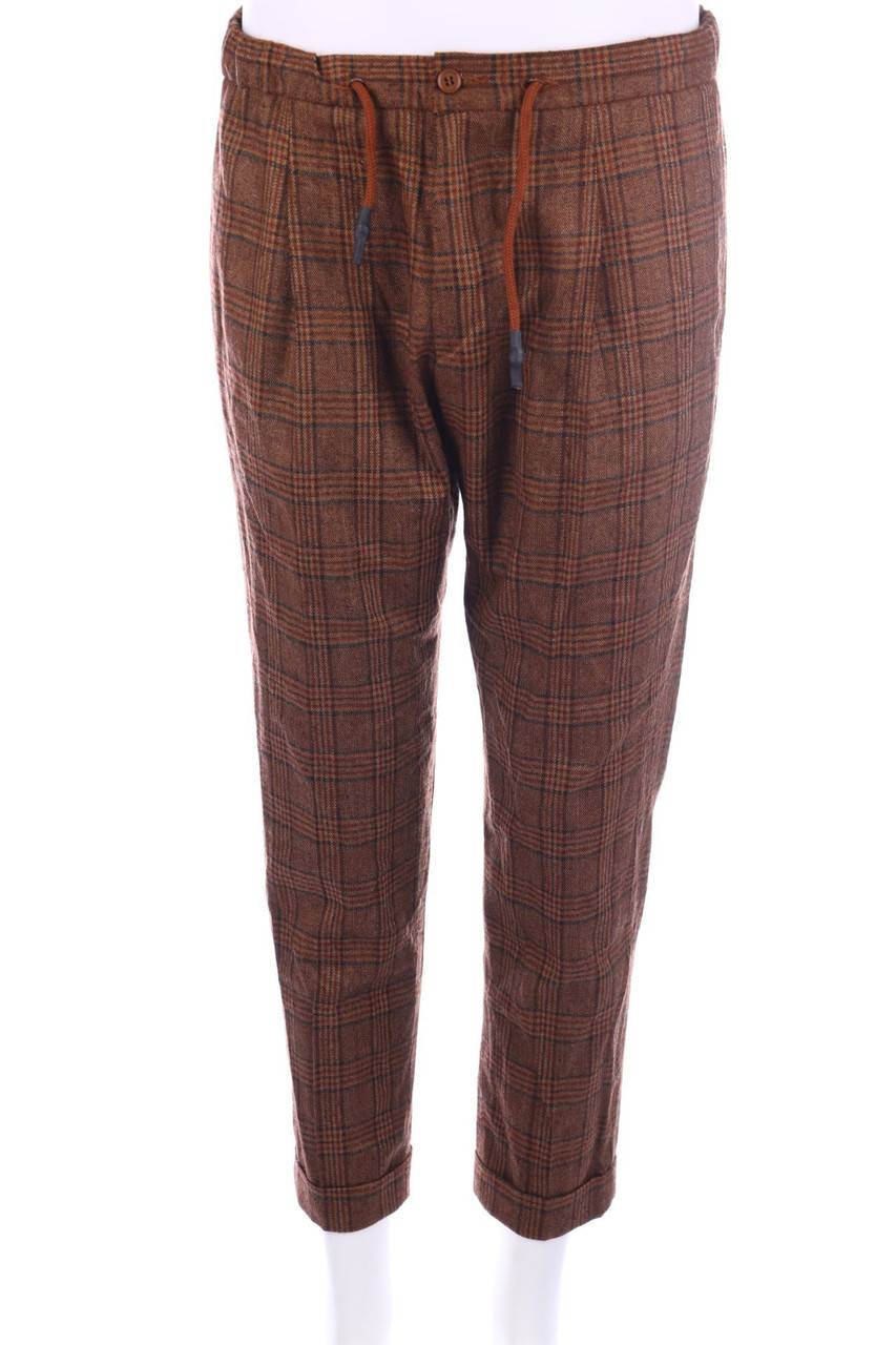 Carou SECONDHAND Jogging-Hose aus Woll-Mix mit Karo-Muster