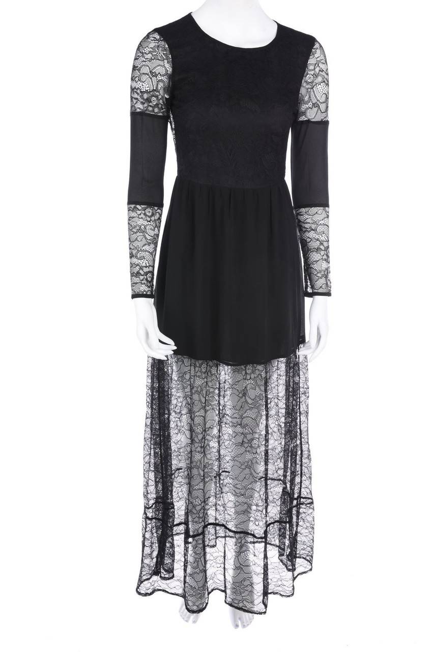 Carou SECONDHAND Maxi-Abendkleid aus Spitze mit Cut-outs