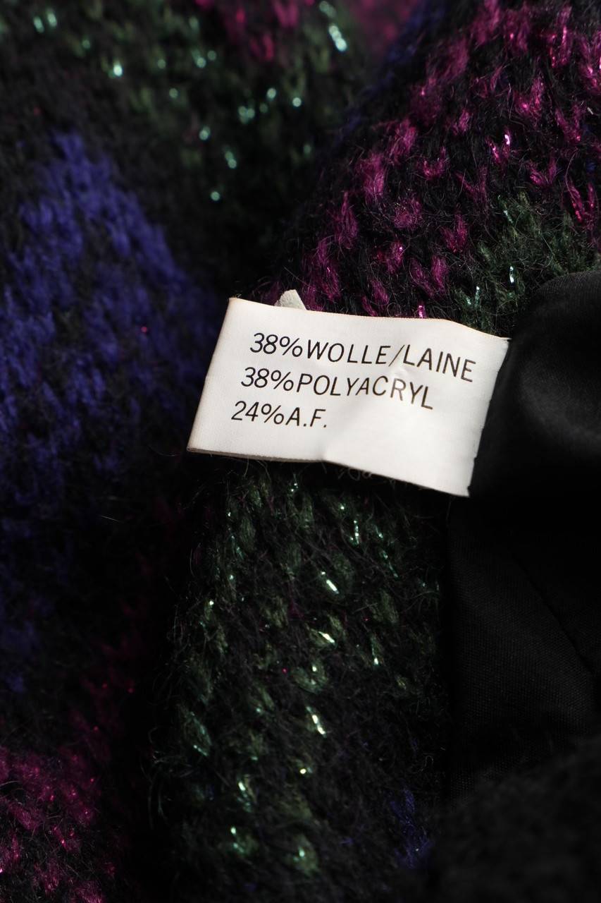 Carou SERGIO DI LAURENTI Vintage-Cardigan Aus Woll-Mix Mit Zickzack-Muster Mit Glitzer