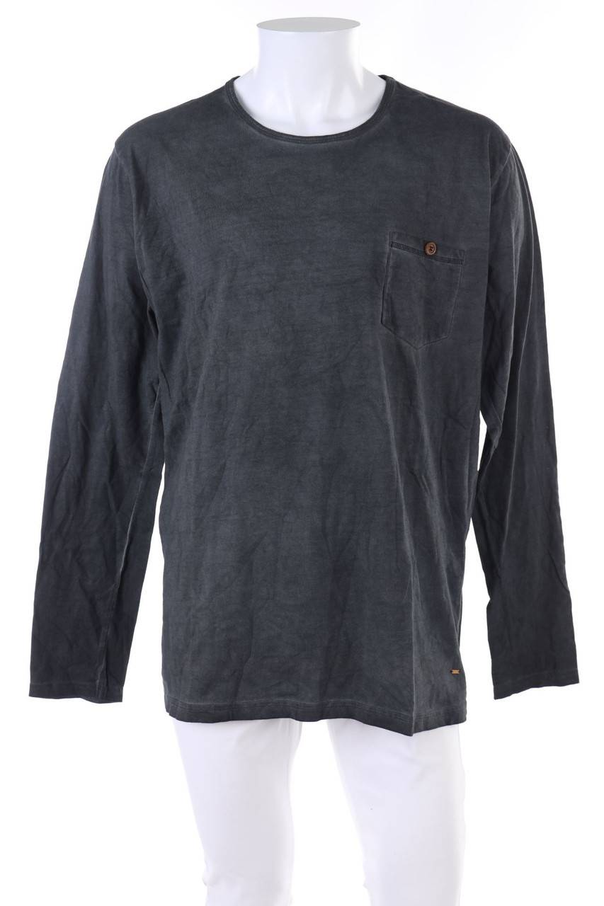 Carou !Solid Garment Dyed-Longsleeve-Shirt aus Baumwolle