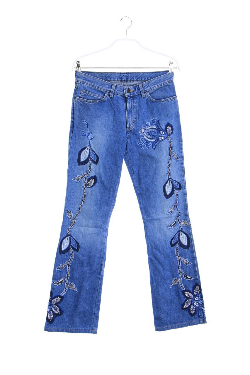 Carou SÔNIA BOGNER Y2K-Vintage-Jeans mit Stickereien