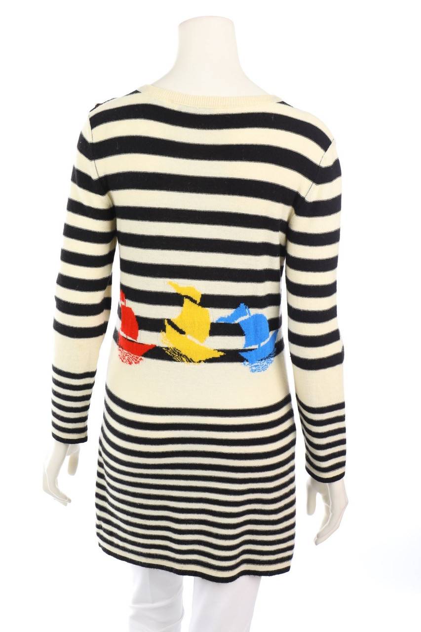 Carou SONIA RYKIEL Schurwoll-Pullover Mit Logo-Knöpfen Mit Streifen