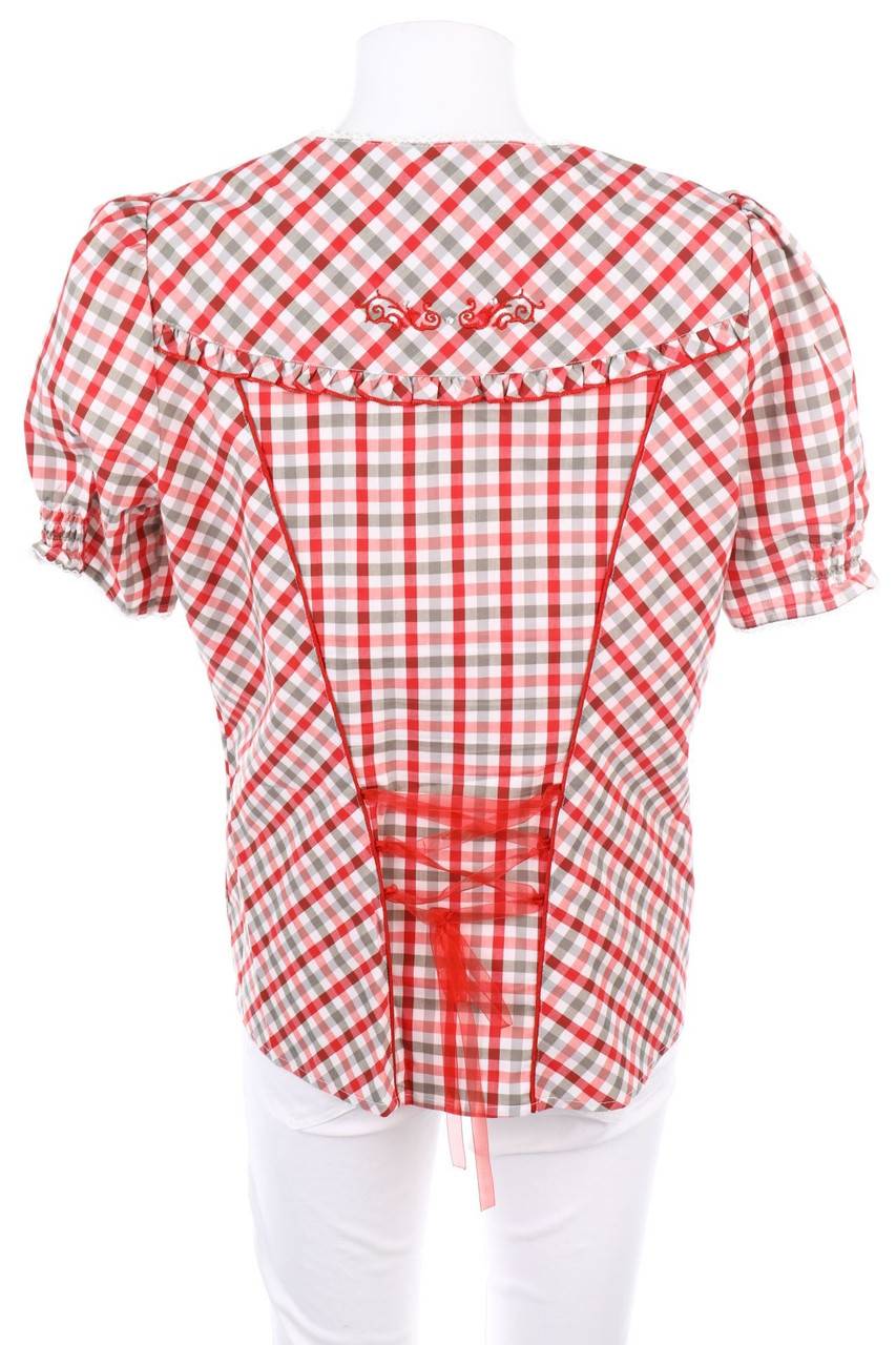 Carou Spieth & Wensky Karo-Trachten-Bluse Mit Rüschen