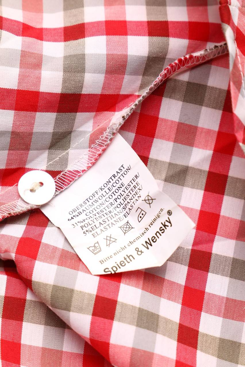 Carou Spieth & Wensky Karo-Trachten-Bluse Mit Rüschen