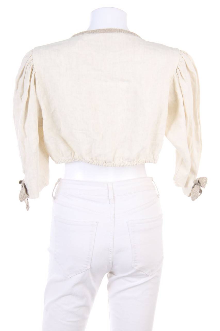 Carou SPORTALM KITZBÜHEL Cropped-Trachten-Bluse Aus Leinen