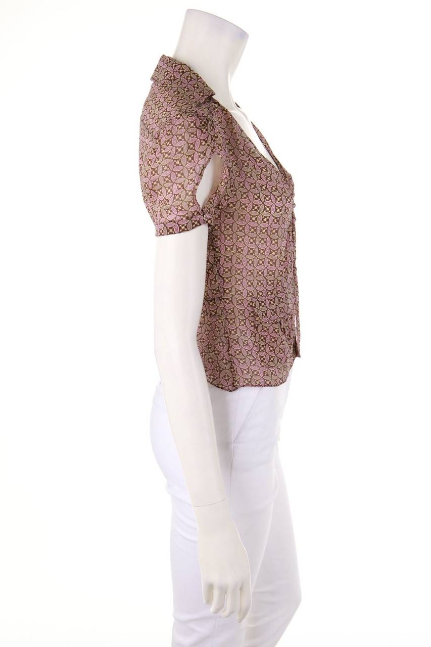Carou SPORTMAX Pura Seta Bluse Aus Seide Mit Floralem Muster