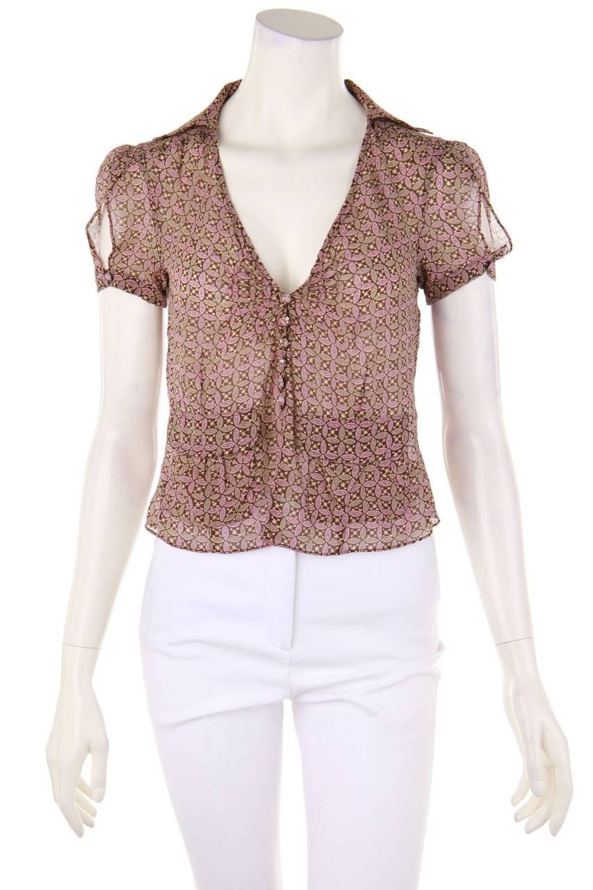 Carou SPORTMAX pura seta Bluse aus Seide mit floralem Muster