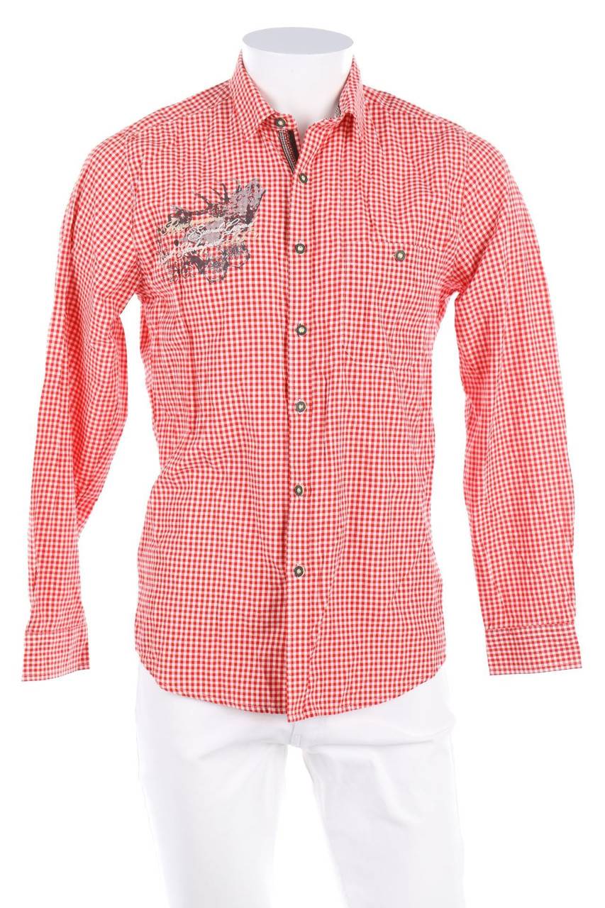 Carou STOCKERPOINT Trachten-kariertes Hemd mit Logo-Stickerei