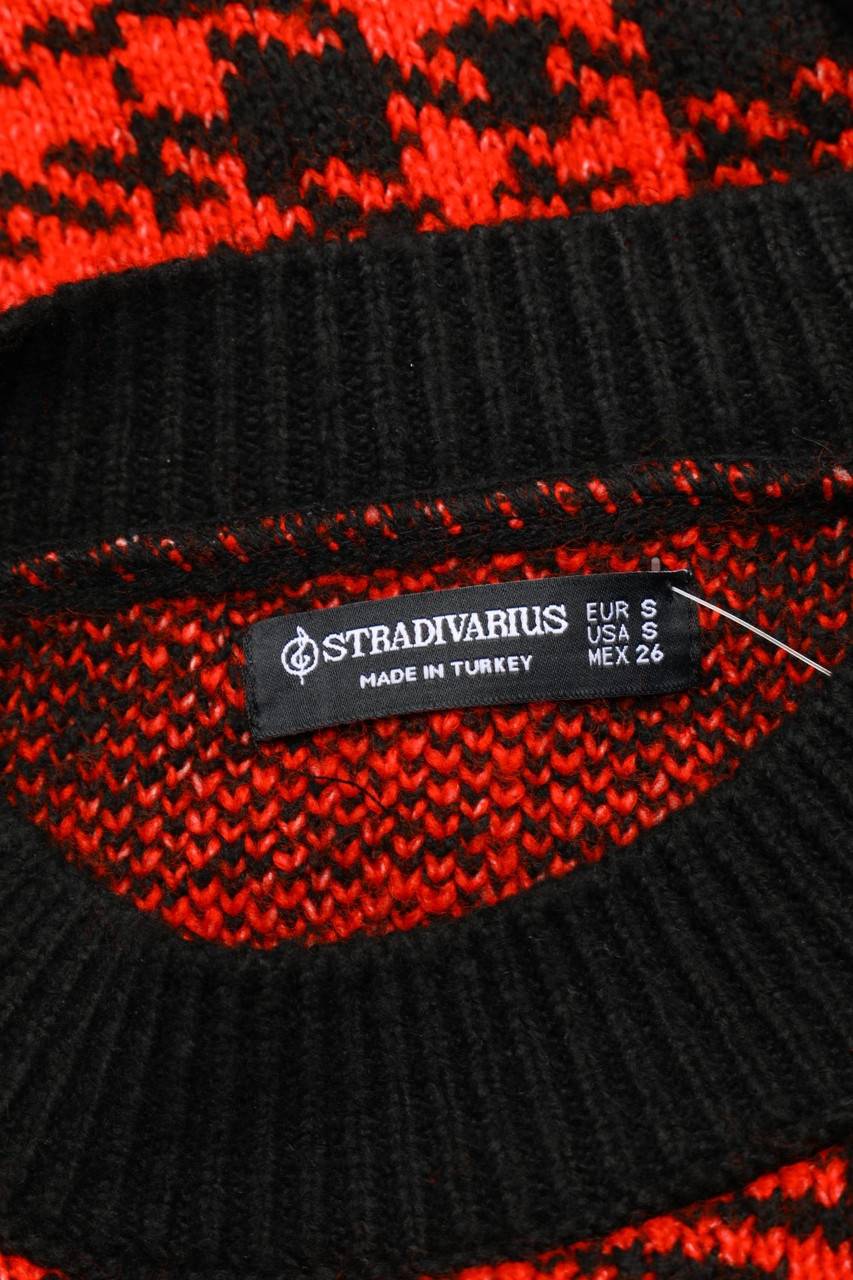 Carou Stradivarius Cropped-Strick-Pullover Mit Tartan-Muster