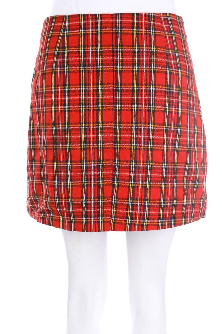 Carou Stradivarius Karo-Minirock Mit Reißverschluss