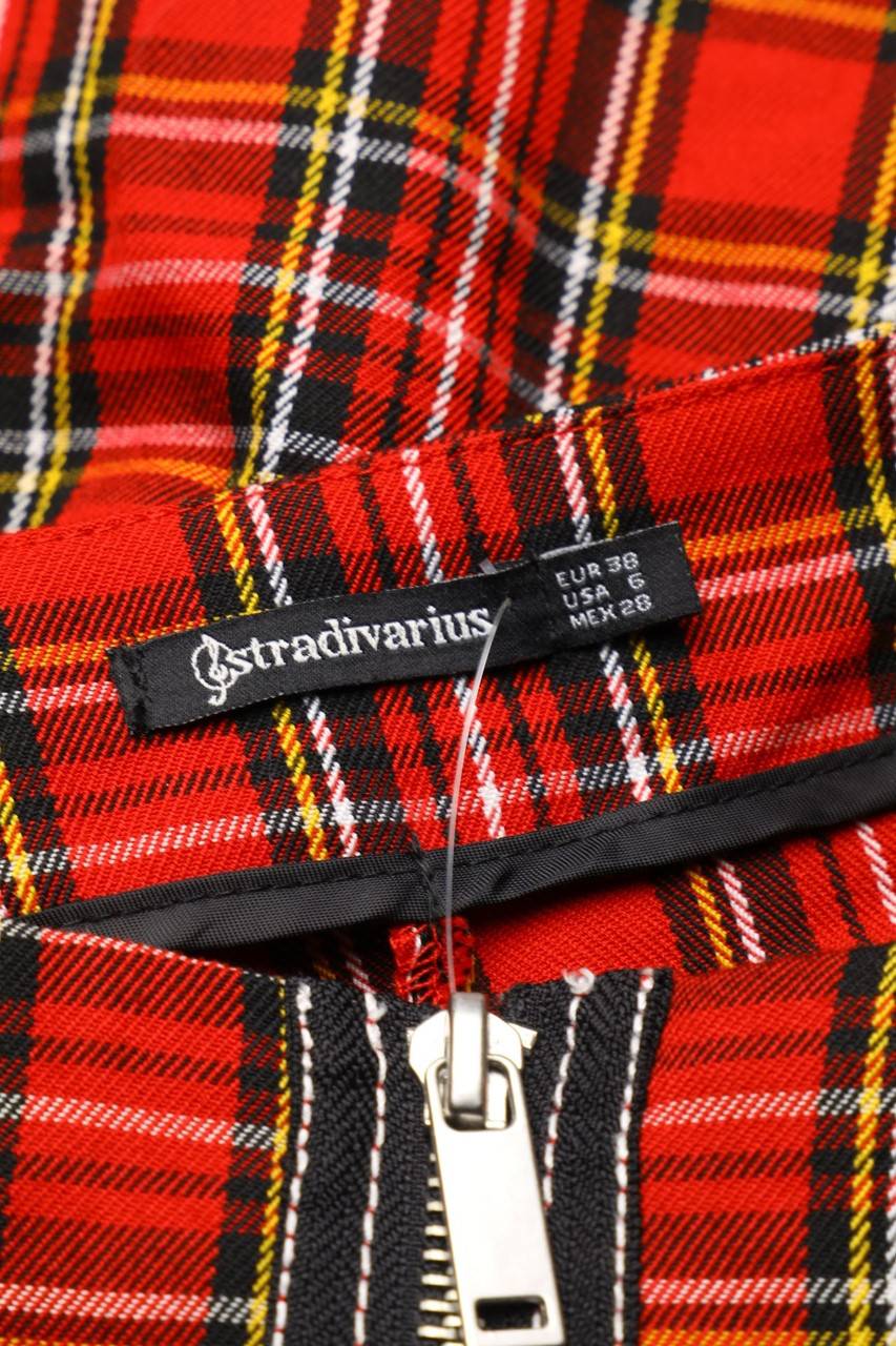 Carou Stradivarius Karo-Minirock Mit Reißverschluss