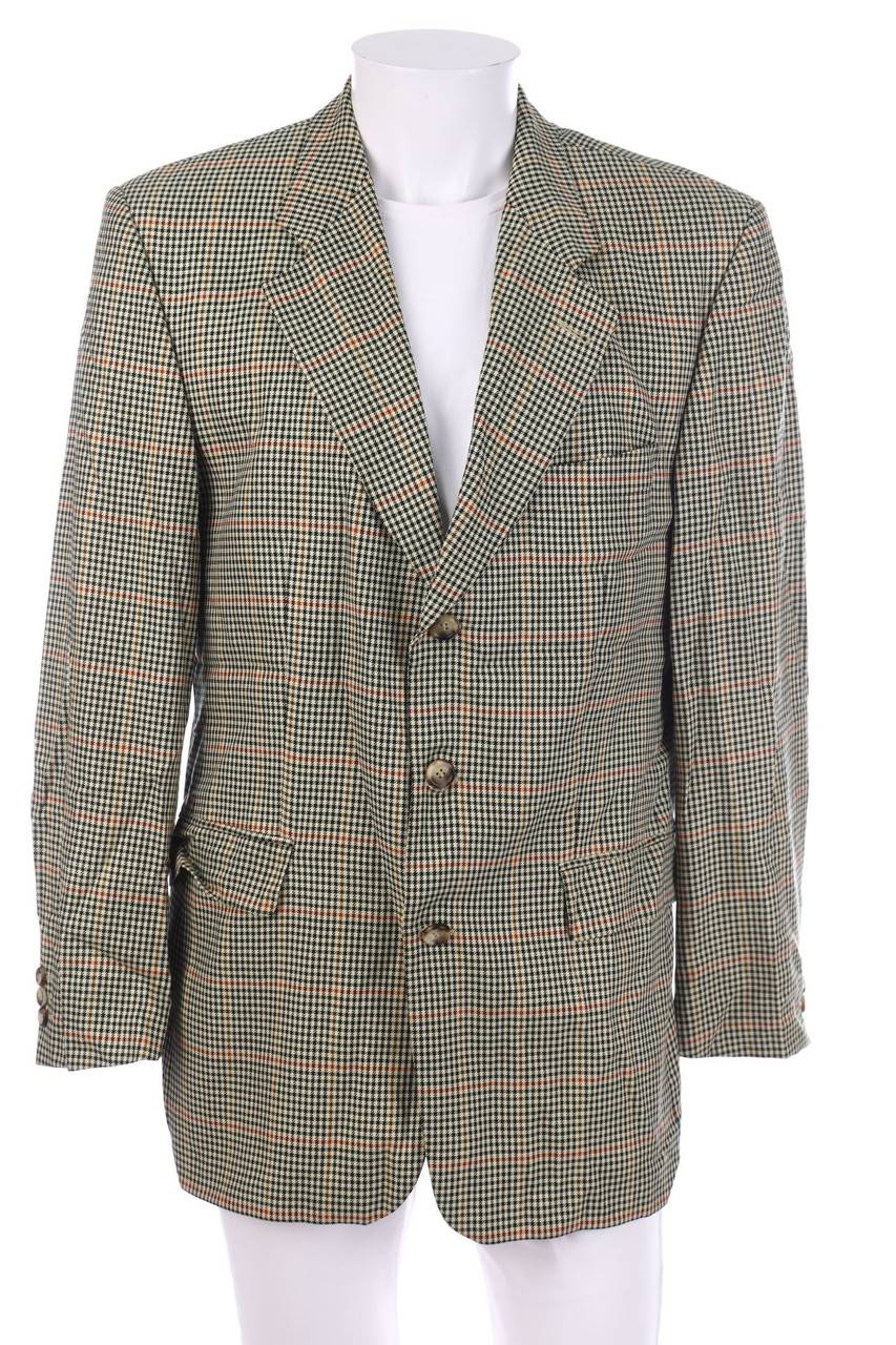 Carou strellson Vintage-Karo-Sakko aus Seiden-Mischung mit Schurwolle