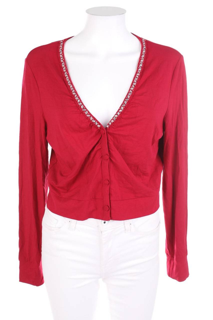 Carou TAIFUN COLLECTION Jersey-Cardigan mit Schmuckstein-Applikation