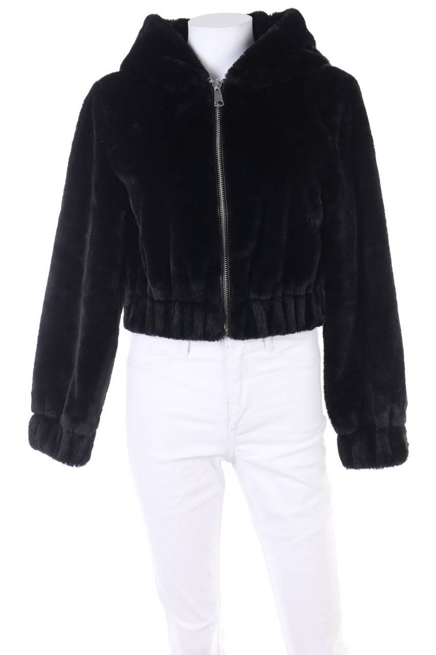 Carou TALLY WEiJL Cropped-Fake Fur-Jacke mit Kapuze