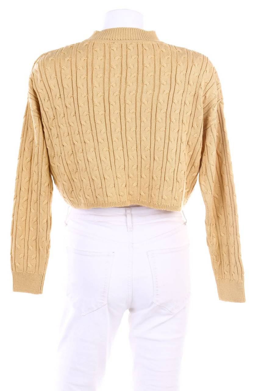 Carou TALLY WEiJL Cropped-Oversize-Strick-Pullover Mit Zopf-Muster