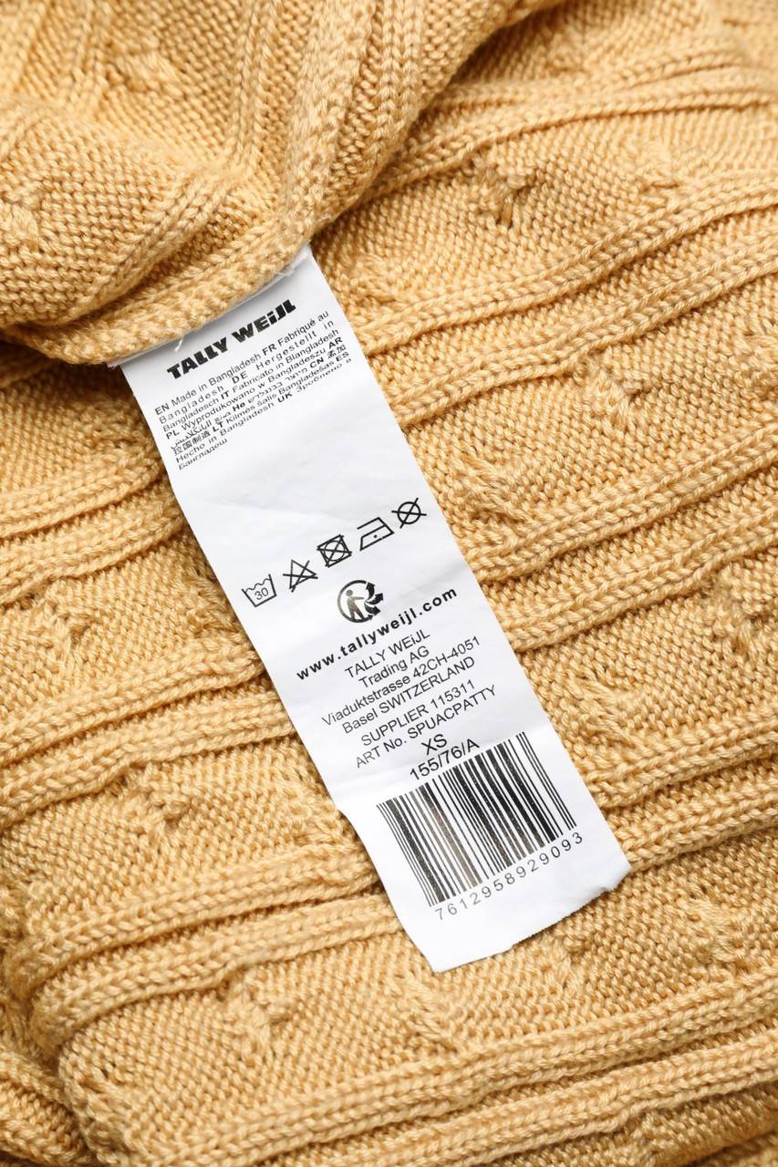 Carou TALLY WEiJL Cropped-Oversize-Strick-Pullover Mit Zopf-Muster