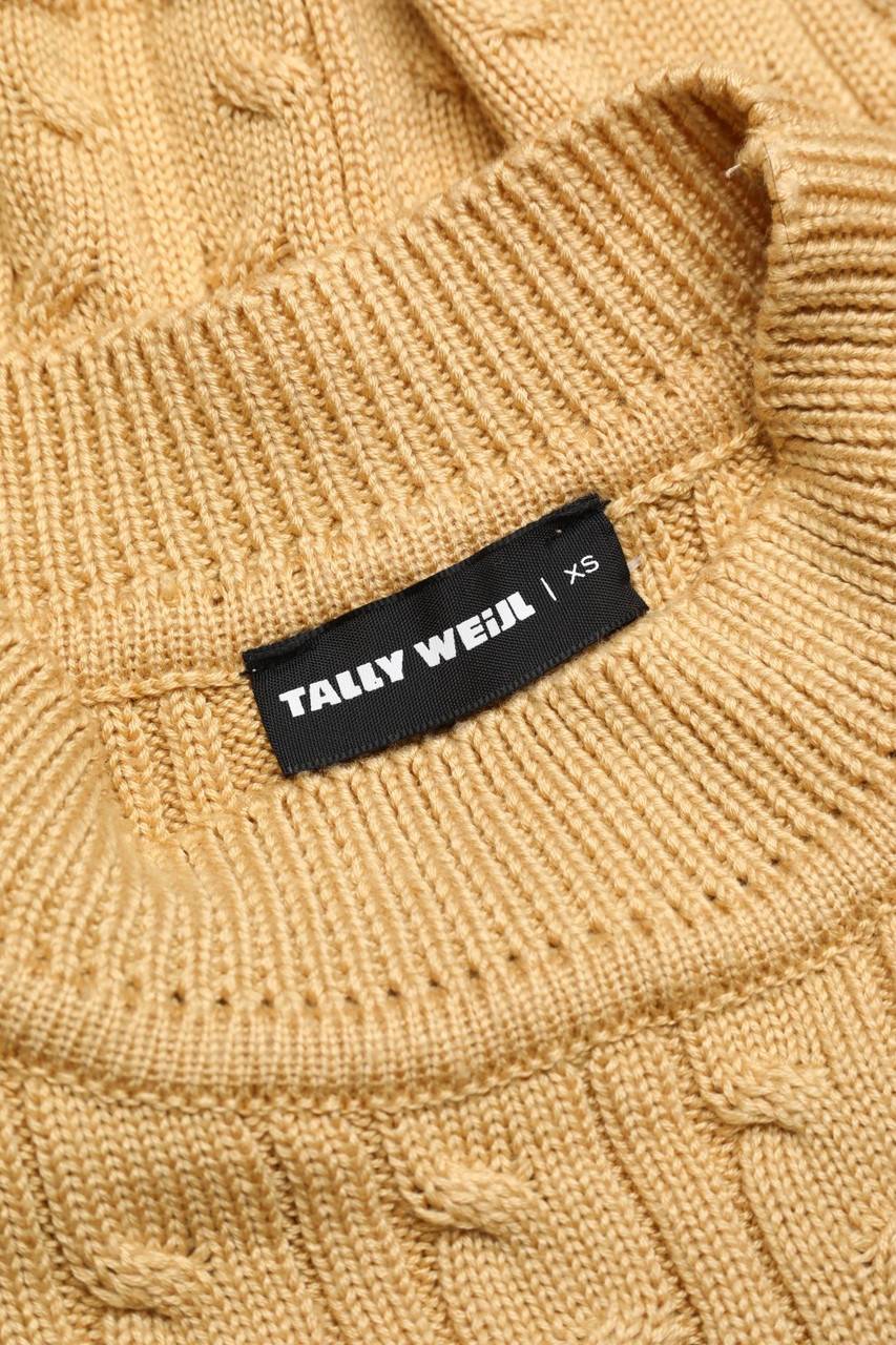 Carou TALLY WEiJL Cropped-Oversize-Strick-Pullover Mit Zopf-Muster