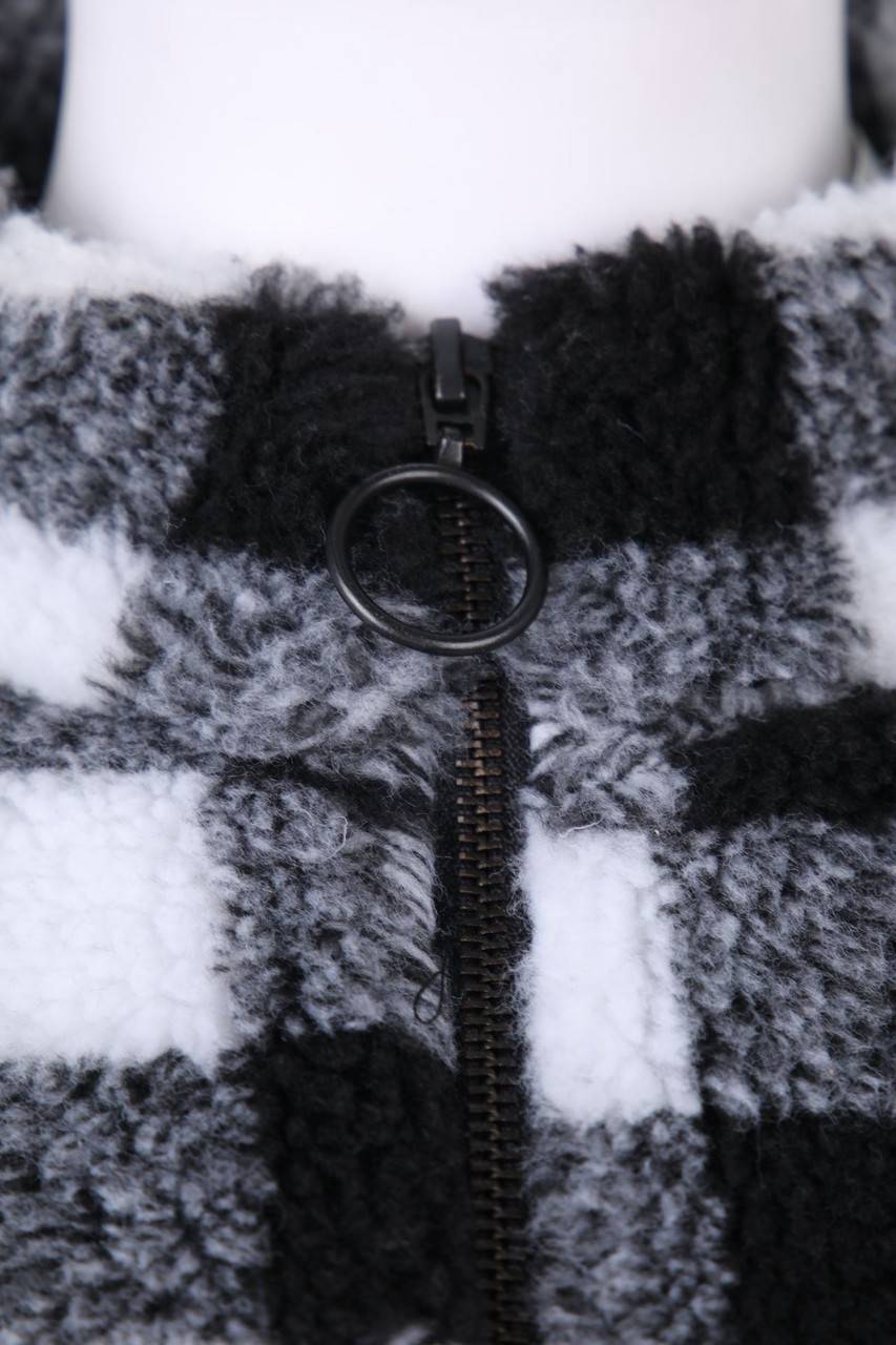 Carou TALLY WEiJL Teddy-Strick-Pullover Mit Karo-Muster