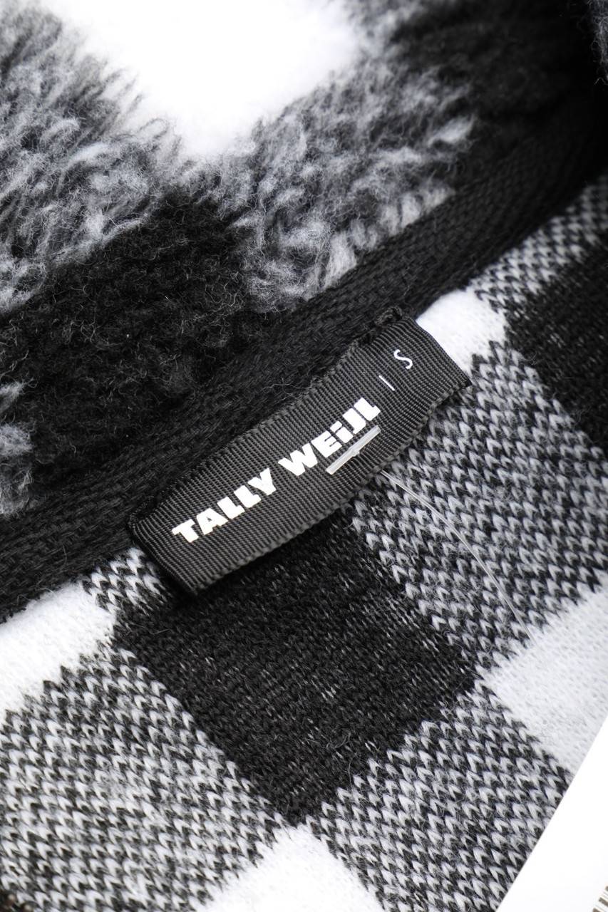 Carou TALLY WEiJL Teddy-Strick-Pullover Mit Karo-Muster