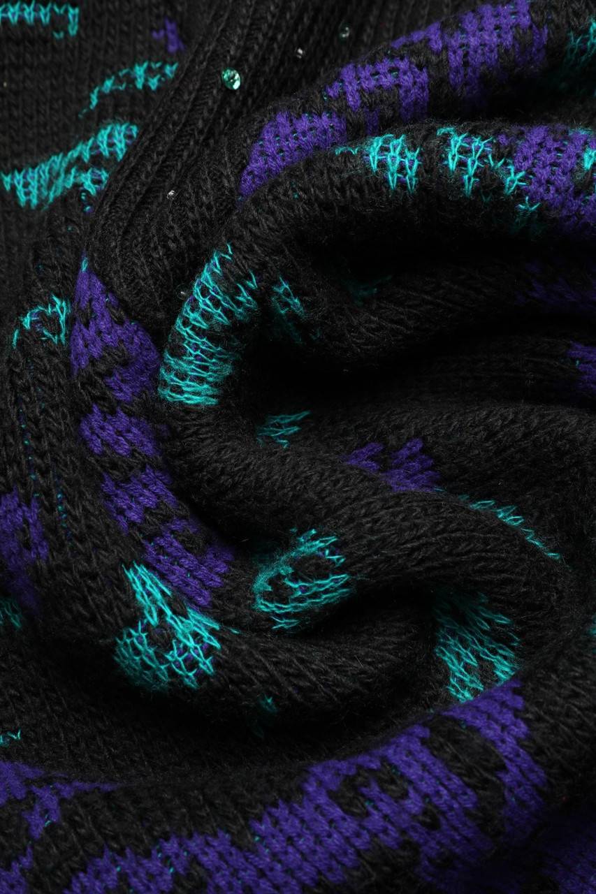 Carou Teelin´s 80s-Strick-Pullover Aus Woll-Mix Mit Pailletten