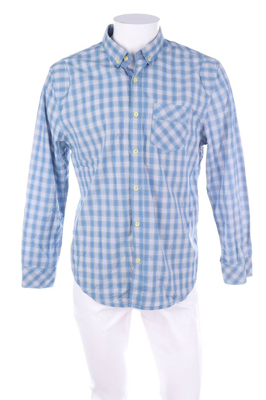 Carou TIMEOUT kariertes Button-down-Hemd mit Logo-Stickerei