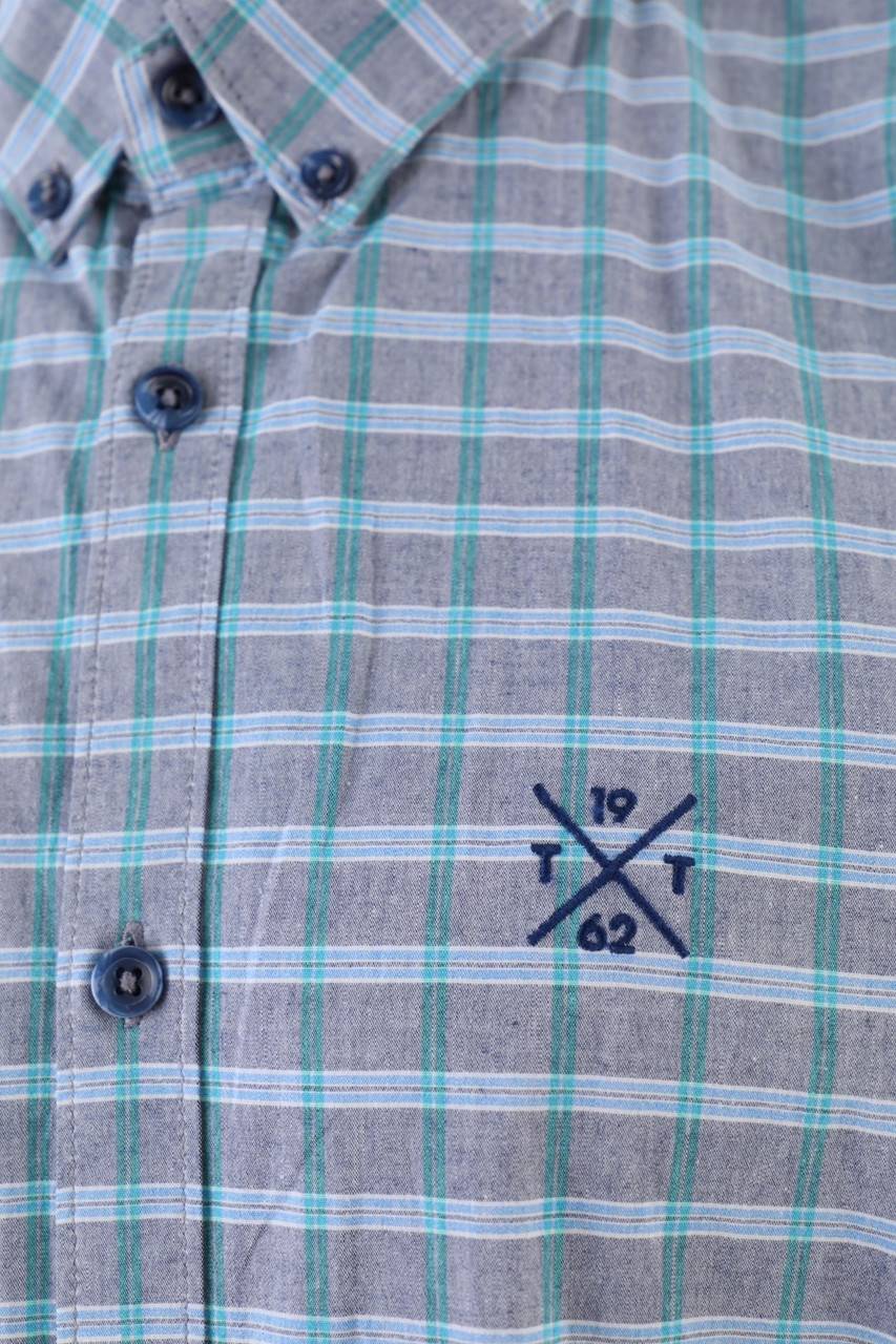 Carou TOM TAILOR Kurzarm-Hemd Mit Button-down-Kragen