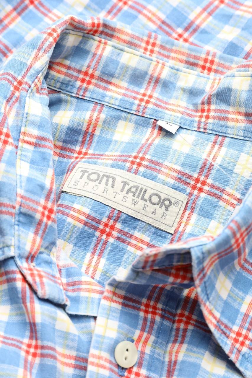 Carou TOM TAILOR Vintage-Kurzarm-Hemd Mit Karo-Muster