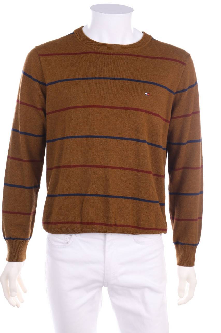 Carou TOMMY HILFIGER Baumwoll-Strick-Pullover mit Logo-Stickerei