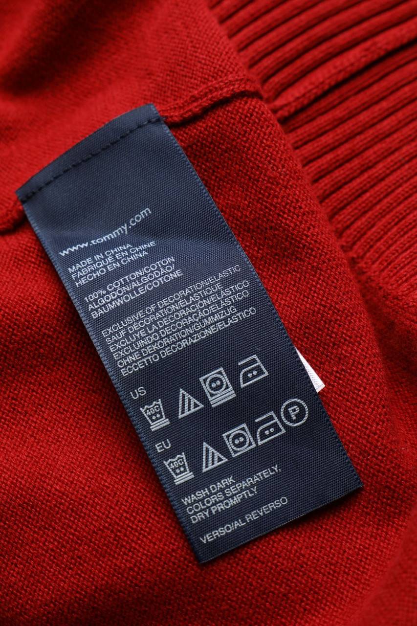 Carou TOMMY HILFIGER Baumwoll-Strick-Pullover Mit V-Neck