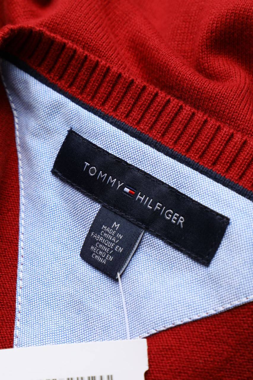 Carou TOMMY HILFIGER Baumwoll-Strick-Pullover Mit V-Neck