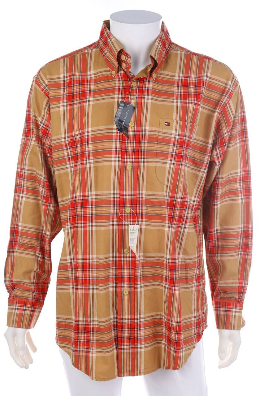 Carou TOMMY HILFIGER kariertes Button-down-Hemd aus Baumwolle