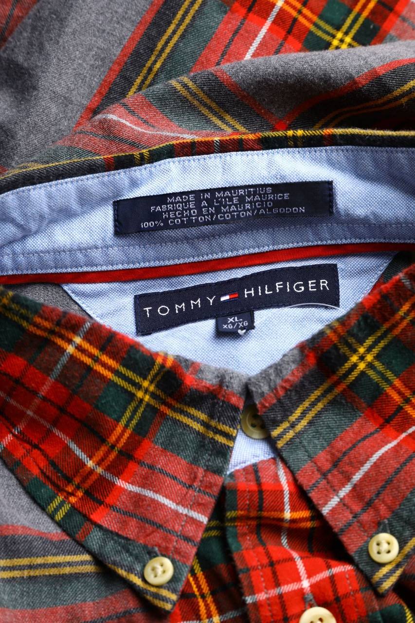 Carou TOMMY HILFIGER Kariertes Button-down-Hemd Mit Logo-Stickerei